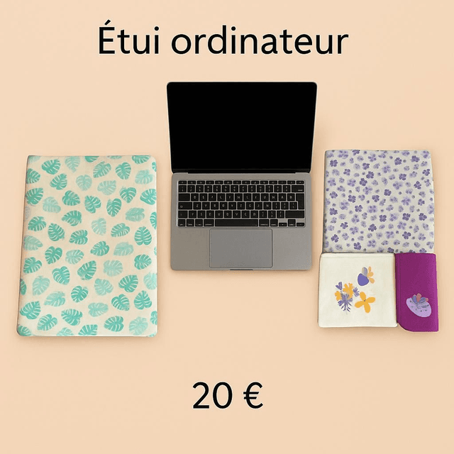 Étui Ordinateur en Coton – Protection Douce et Élégante pour Toute la Famille

